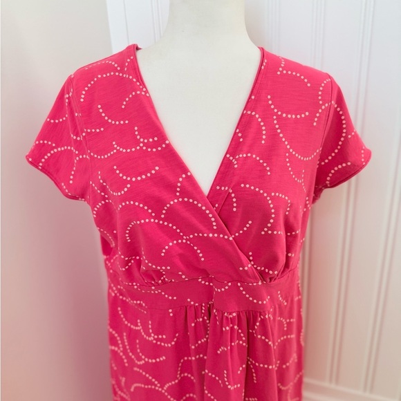 Boden Pink Dot Midi Dress Size 14 R Cotton Blend - Picture 7 of 11